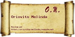 Oriovits Melinda névjegykártya